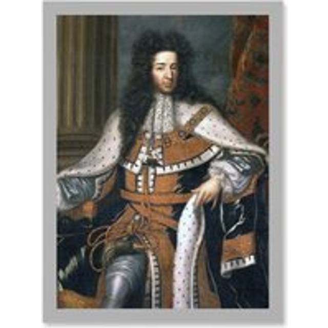 Wissing Portrait King William III England Orange Painting Artwork Framed Wall Art Print A4 - Grey - One Size