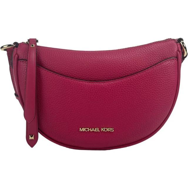 Michael Kors Women's Pebbled Leather Half Moon Crossbody Bag with Inner Card Slots Women - - Pink - Size: ONE size