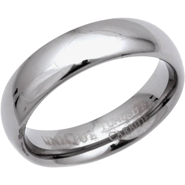 Unique Mens Tungsten Carbide Polished 6mm Ring TUR-8-60 - Silver