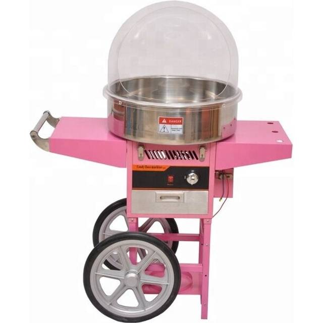 SUMTASA Candy Floss Machine+Cart+bowl+Domed Cover Cotton Candy Maker