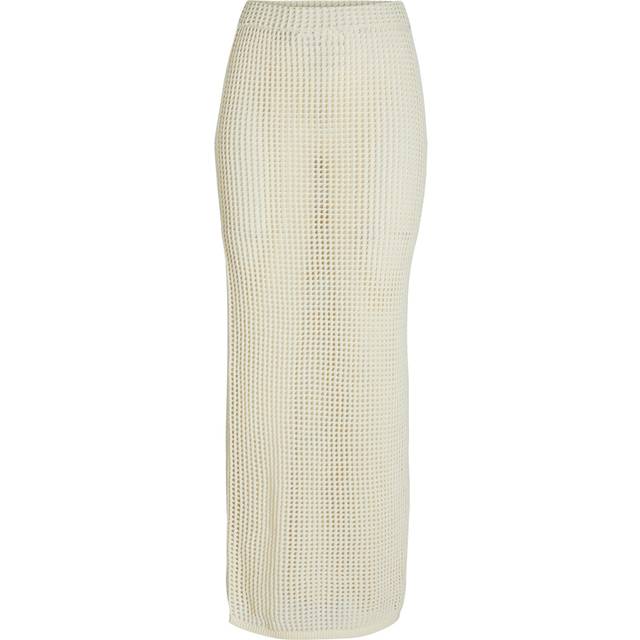 JJXX – Beige, virkad maxikjol, del av set-Naturlig