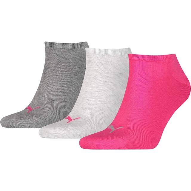 PUMA Unisex sneakerstrumpor (3 parpack), Mellangrå melange/rosa, 42