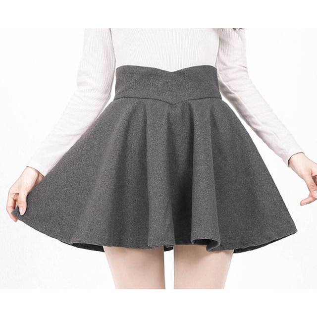 (16, grey) Bust Skirt Middle Long Pleated A-line Skirt