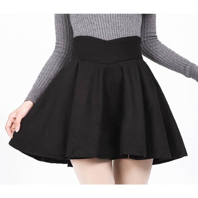 (18, black) Bust Skirt Middle Long Pleated A-line Skirt