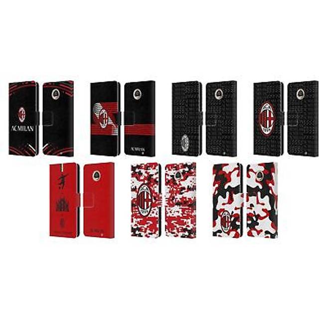 Official ac milan crest patterns leather book wallet case for motorola phones