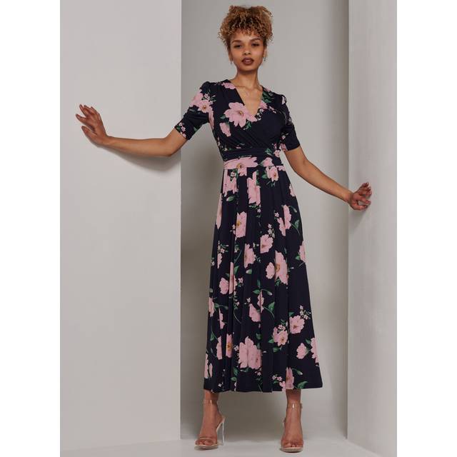 Kenzie Half Sleeve Jersey Maxi Dress - Navy - 8