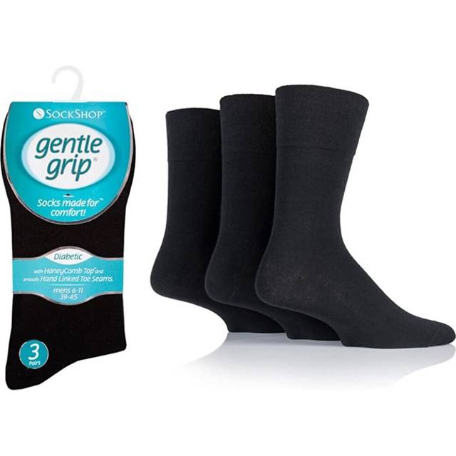Mens Sock Shop Cotton Rich Gentle Grip Diabetic Socks 6-11 Various Colours