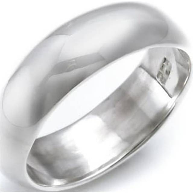 Sterling Silver Wide Promise Curved Band Plain Court Wedding Ring | RingSize: UK (T 1/2) US (10) EU (21.5)