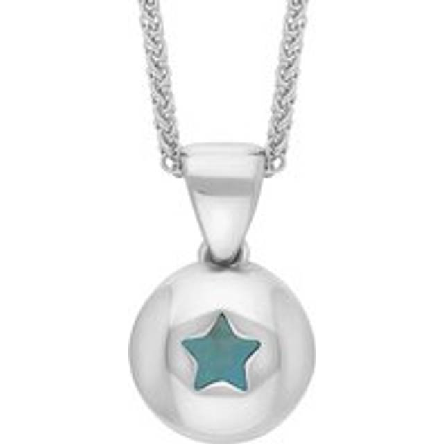18ct White Gold Turquoise Star Disc Necklace