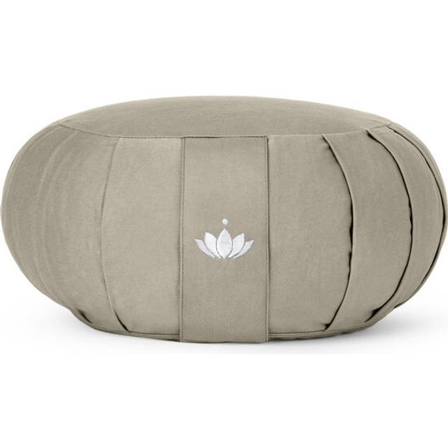 LOTUSCRAFTS Zafu meditationskudde, 20 cm sitthöjd, Zen rund modell, yogamatta, bolster, tvättbart bomullsöverdrag, speltstoppning, GOTS-certifierad,