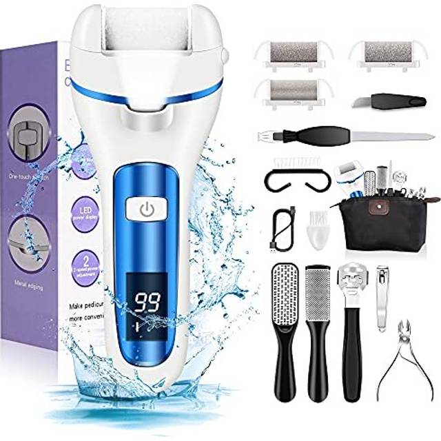 Hard Skin Remover Foot File Electric, Ratukall Rechargeable Dry Skin Remover for Feet, Professional Pedicure Tools Foot Scrubber Care Kit with Storage