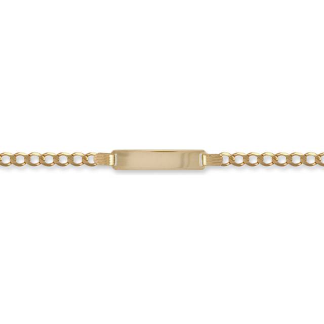 (6.5) Jewelco London Unisex Solid 9ct Yellow Gold Curb Link 3.2mm Gauge Identity ID Bracelet