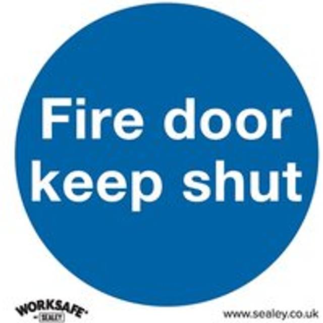 Worksafe SS1V1 Mandatory Safety Sign - Fire Door Keep Shut - Self-...