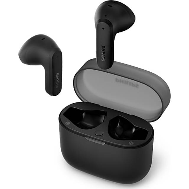 PHILIPS TAT2139BK/00 True Wireless In-Ear Bluetooth-hörlurar – små knoppar. Bra värde naturligt ljud. Dynamisk bas, laddningsfodral i fickstorlek, tydliga samtal – svart
