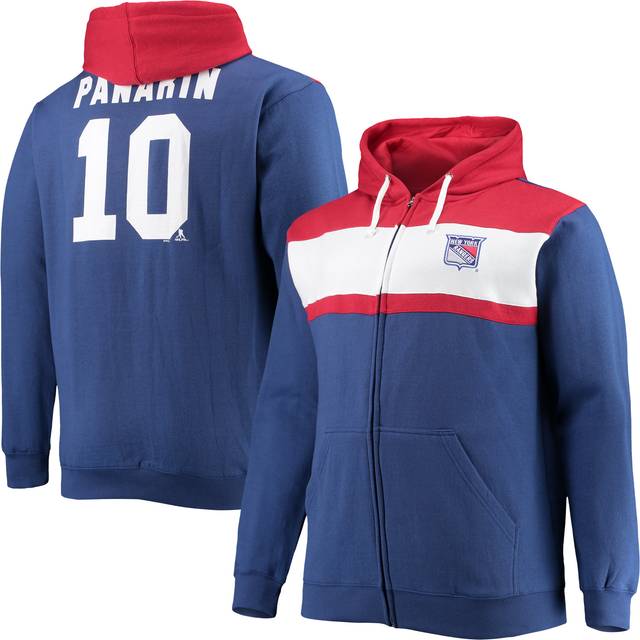 Men's Profile Artemi Panarin Blue New York Rangers Big & Tall Colorblock Full-Zip Hoodie