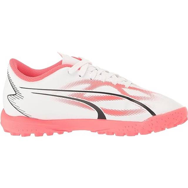 PUMA Ultra Play Turf Training Sneaker  White Black-Fire Orchid  1 US Unisex Big Kid