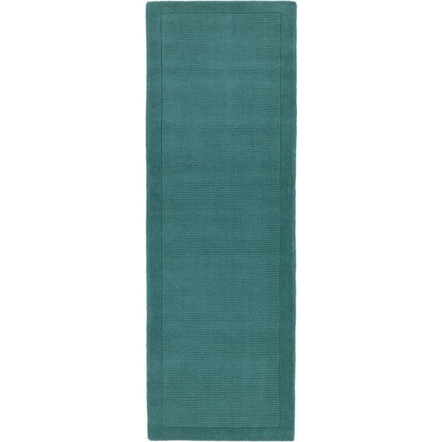 York Teal Simple and Stylish Wool Rug by Asiatic - 70cm X 240 cm