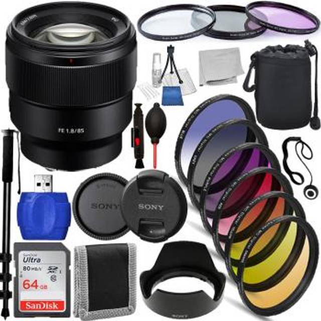 Sony FE 85mm f/1.8 Lens - SEL85F18/2 Must Have Bundle