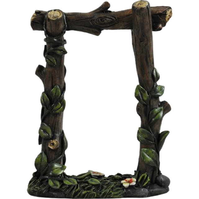 Lesdain Wooden Archway Fairy Garden - Brown (12cm H X 9cm W X 4cm D)