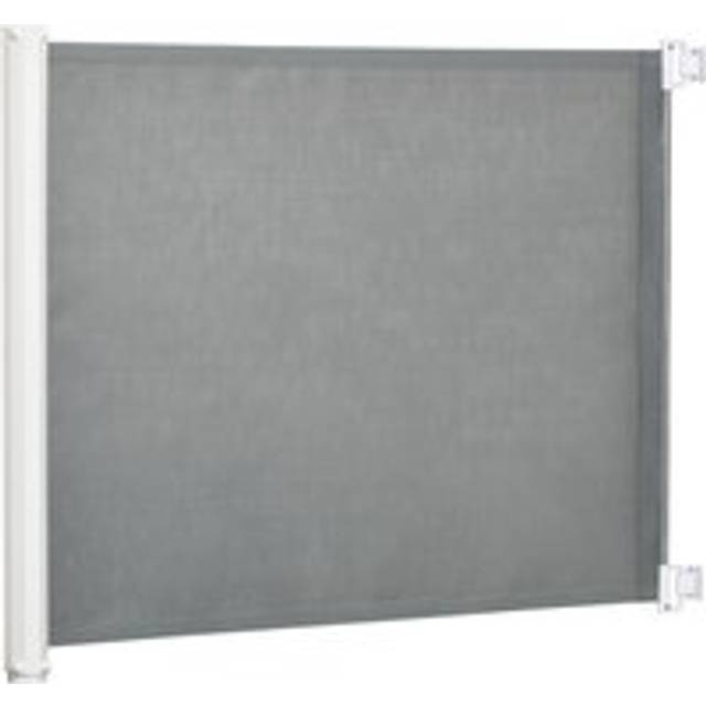 PawHut Pet Protector: Retractable Safety Gate for Dogs, Folding Barrier for Home, Doorway & Stairs, Grey Aosom UK