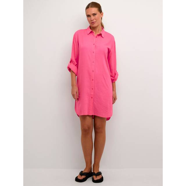 KAFFE Milia Shirt Dress, Hot Pink