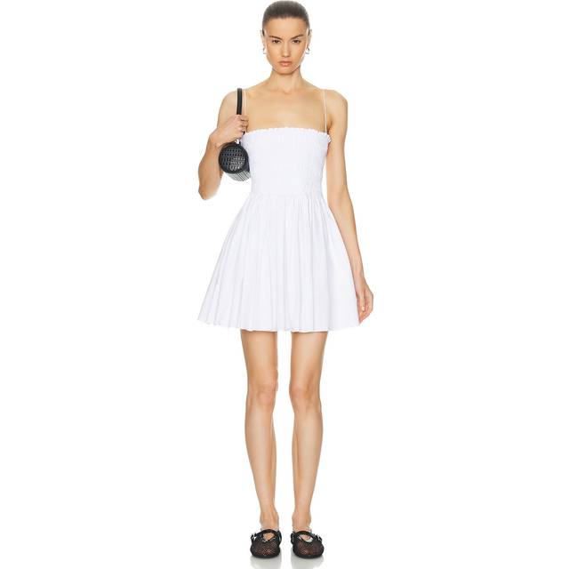 Matteau White Shirred Bodice Minidress - White - 4