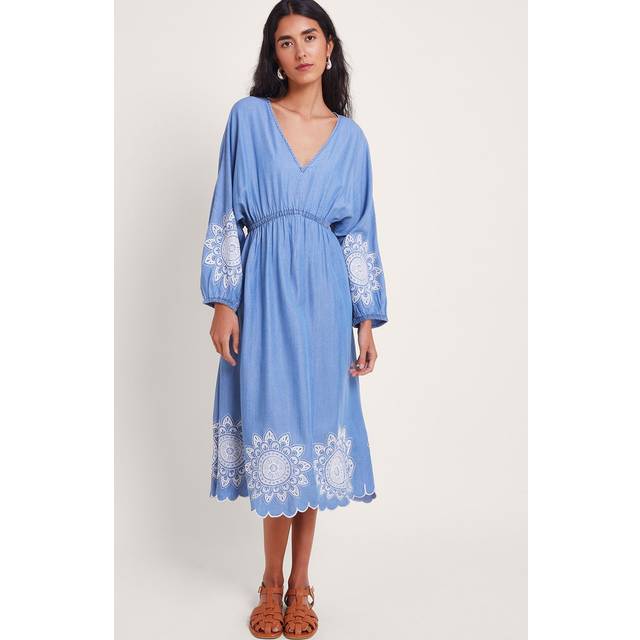 Monsoon Tabitha Embroidered Denim Dress