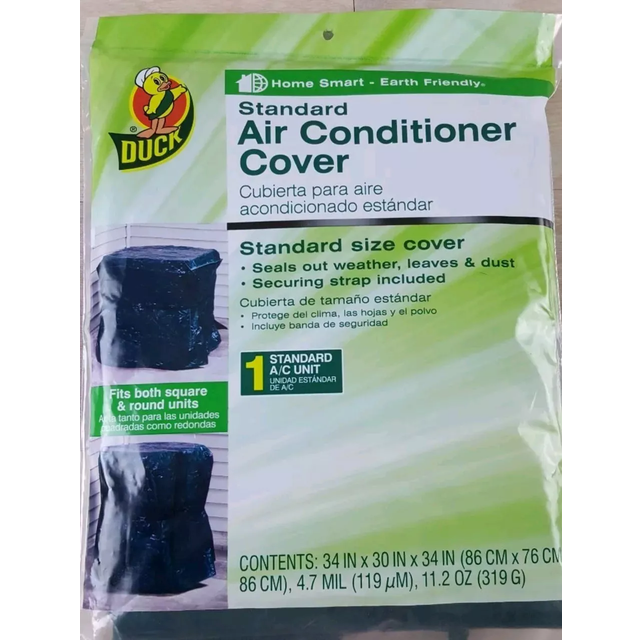 Duck Brand Standard Central Air Conditioner Cover  34-Inch x 30-Inch x 34-Inch  Green (1431012)