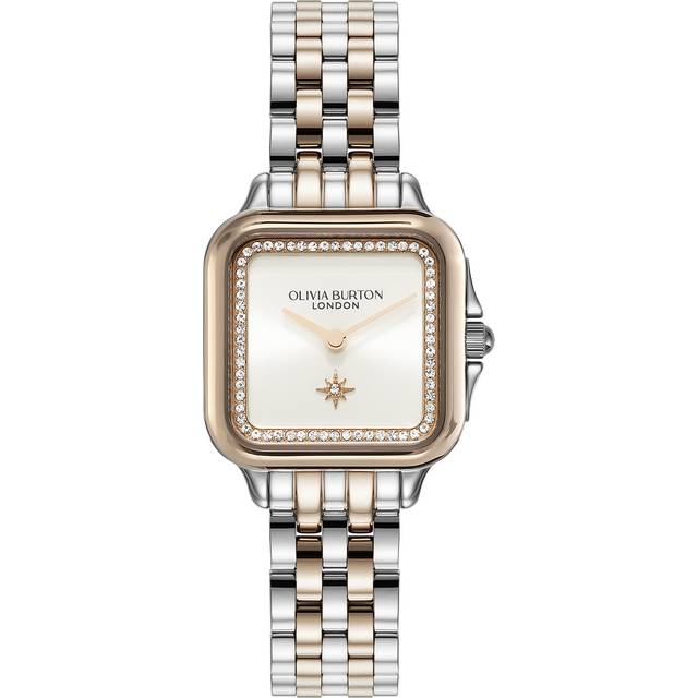 Olivia Burton Grosvenor Ladies' White Dial Two Tone Rose Gold Tone Watch