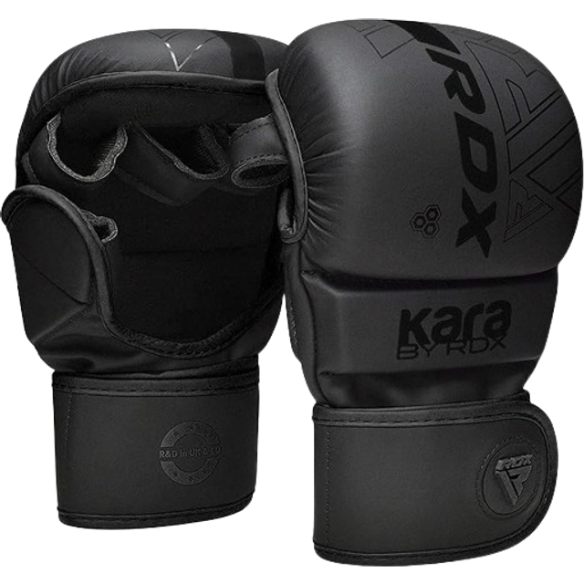 RDX MMA Gloves Sparring Grappling, Open Palm Martial Arts Mitts Men Women, Adjustable Wrist Support Maya Hide Leather, Cage Fighting Combat Sports