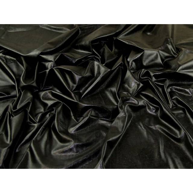 Deadstock Metallic ITY Silky Stretch Knit Fabric Black