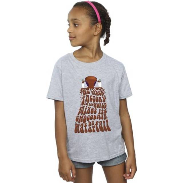 Chocolate Waterfall Cotton T-Shirt - Grey - 12-13 Years