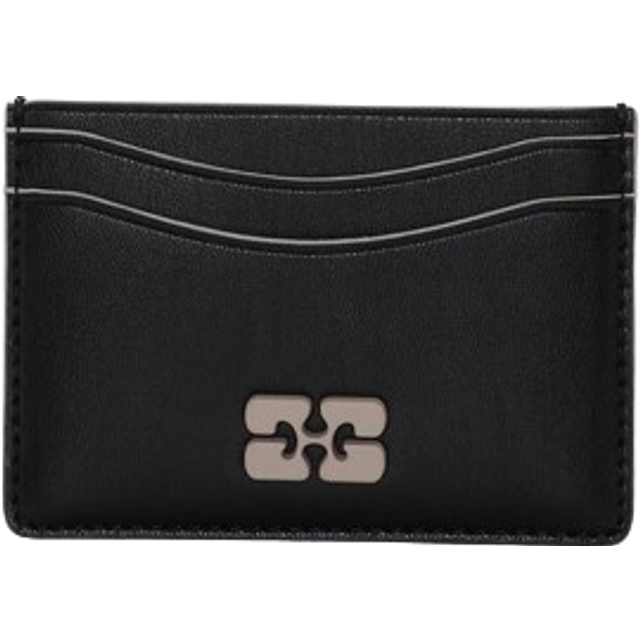 Ganni Bou Recycled Leather and Faux Leather Cardholder - Black