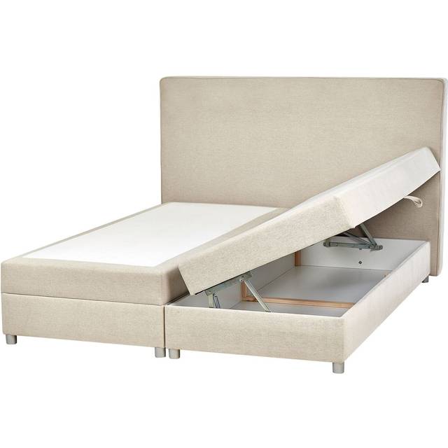 Fabric EU Super King Divan Bed Beige MINISTER
