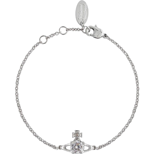 Vivienne Westwood Jewellery Womens Platinum / White Cz Reina Brass and Cubic Zirconia Bracelet