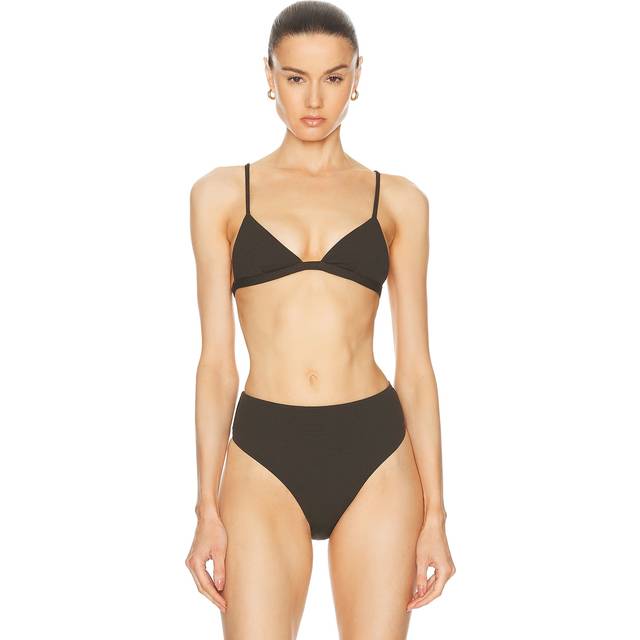 Matteau Petite Triangle Bikini Top in Thyme Crinkle - Army. Size 4 (also in ). (4)
