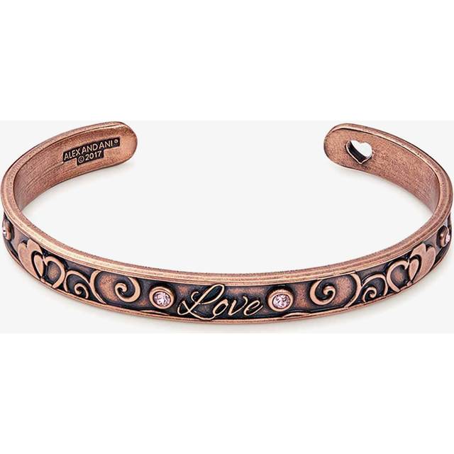 ALEX AND ANI Love- Rose Gold-Finish Pink Crystal Cuff A17CF01ROG