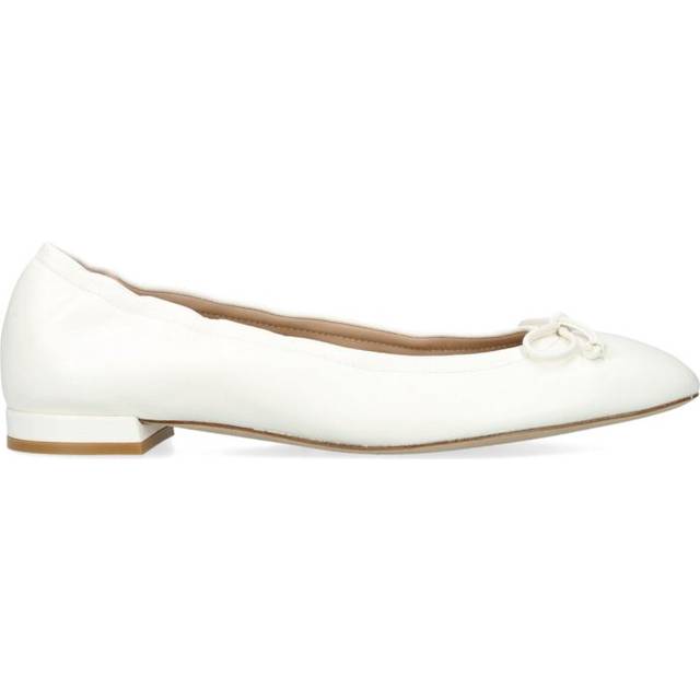 Stuart Weitzman Womens White Bria Bow-embellished Leather Ballet Flats Eur 39.5 / 6.5 Uk Women - WHITE