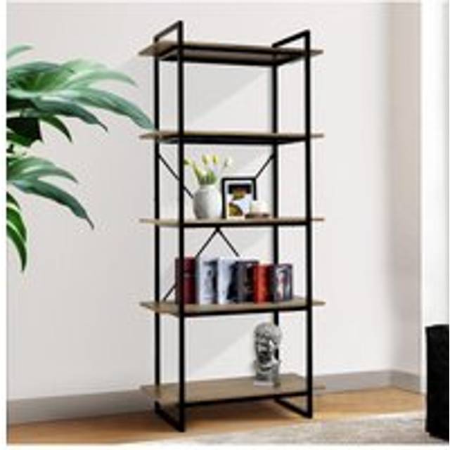 Industrial Style 5-Tier Bookshelf