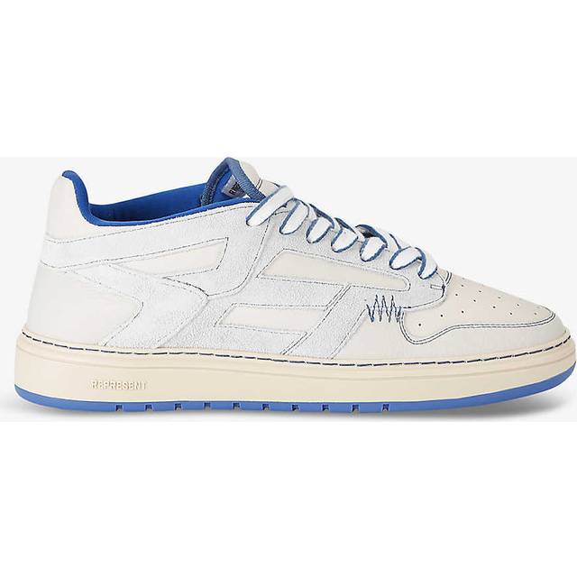 Represent Mens White/vy Reptor Contrast-panel Leather Low-top Trainers Eur 40 / 6 Uk Men - White/Navy