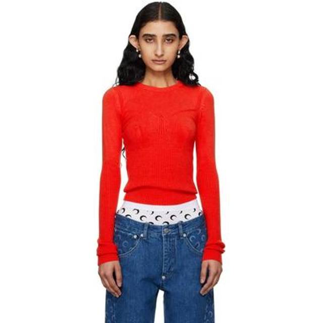 Marine Serre Red Rib Sweater - RD10 RED - XS