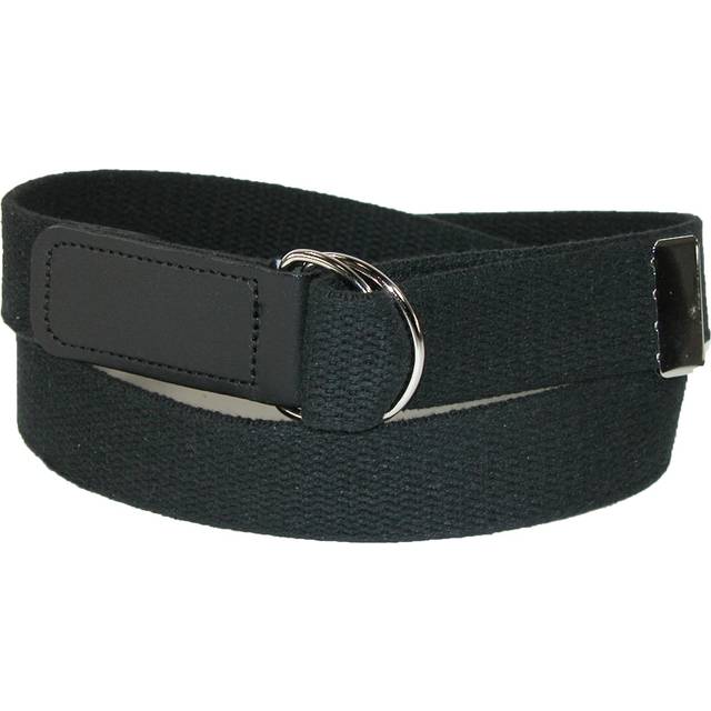 CTM Plus Size Cotton Web Belt with Double D Ring Buckle - Black one (one size)