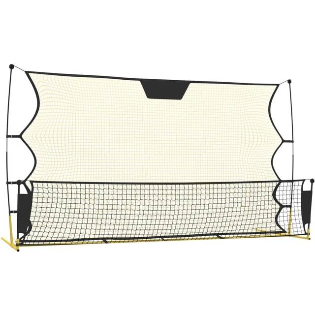 vidaXL Fotbollsnät med rebounder svart och gul 183x85x120 cm polyester