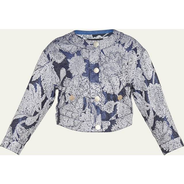 Paisley Crop Jacket - NAVY - 48 IT (12 US)