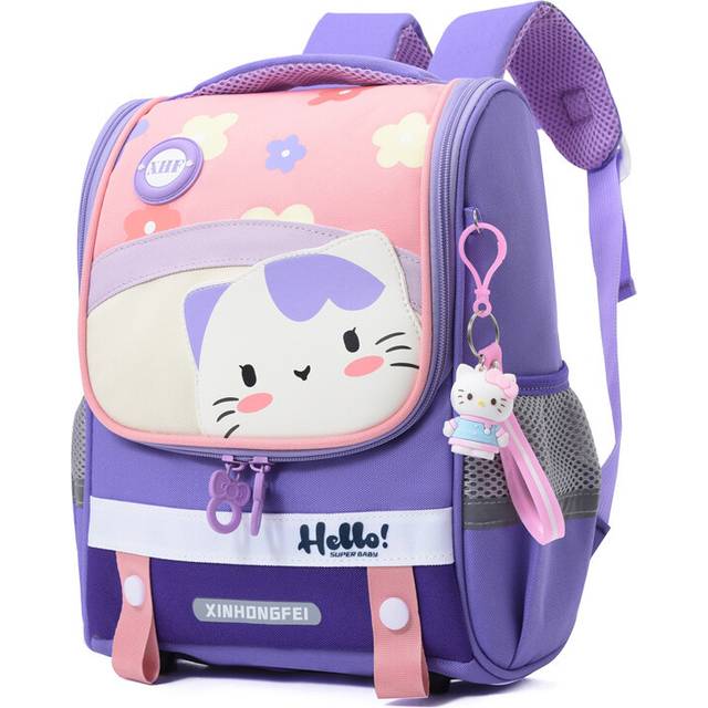 (Purple, 36cm/14.17in) Large Backpack Children Capacity Cartoon Animal Print Cute Fashion And Casual