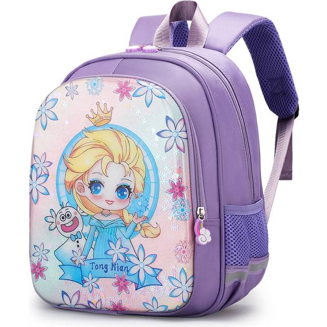 (Purple) Frozen Elsa Large Capacity Backpack Students Breathable Casual Fashionable