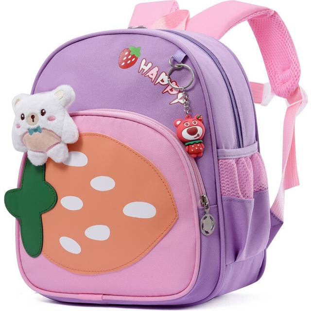 (Purple) Backpack Children Large Capacity Cartoon Animal Print Cute Fashion And Casual