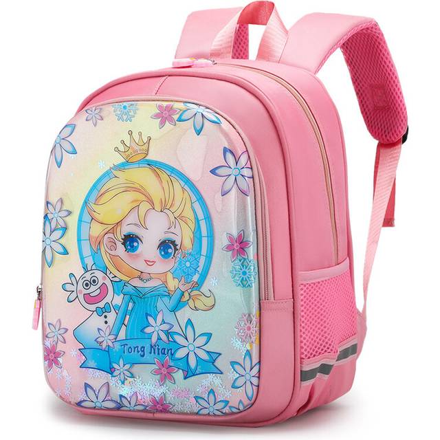 (Pink) Large Elsa Frozen Capacity Backpack Students Breathable Casual Fashionable