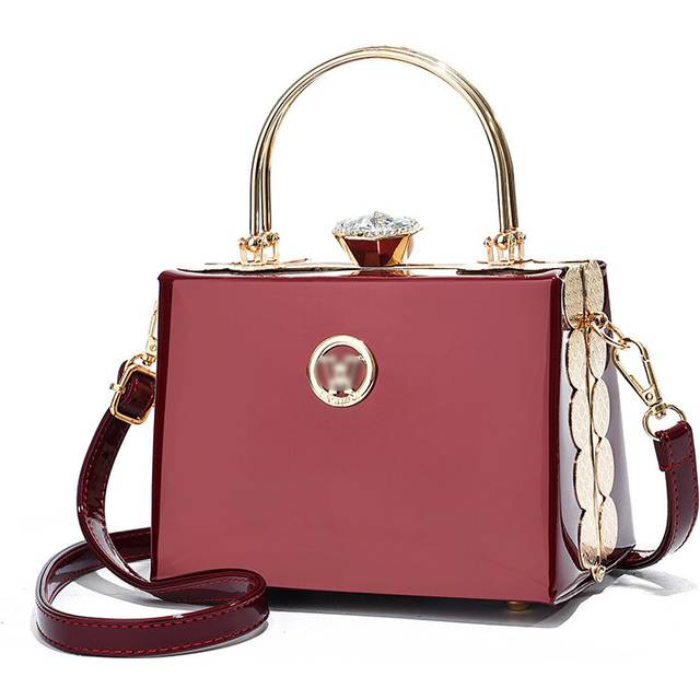 (Red) Single Shoulder Crossbody Bag Women Fashionable Simple Versatile Soft Leather