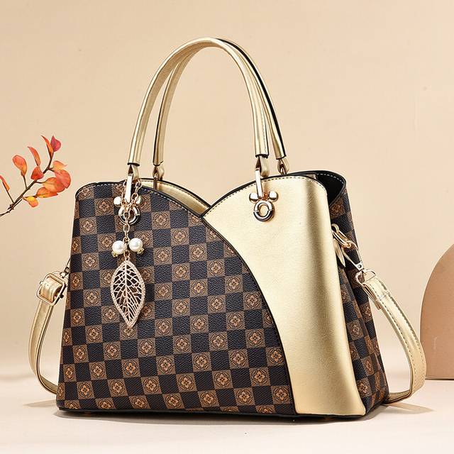(Coffee Gold) One Shoulder Crossbody Bag Large Capacity Women Fashion Senior Casual Versatile